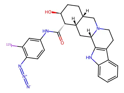 17-hydroxy-20-yohimban-16-(N-(4-azido-3-iodo)phenyl)carboxamide structure