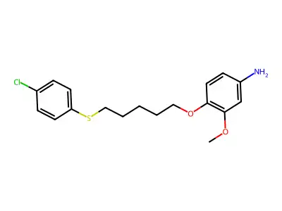 m-Anisidine, 4-((5-((p-chlorophenyl)thio)pentyl)oxy)- structure