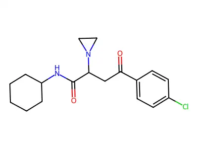 1-Aziridineacetamide, alpha-(2-(4-chlorophenyl)-2-oxoethyl)-N-cyclohexyl- structure
