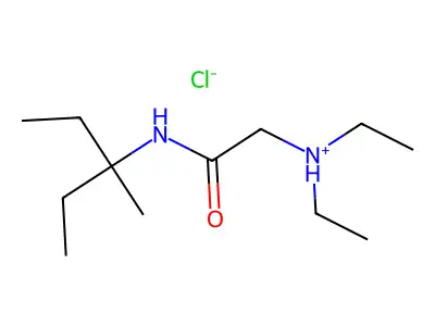 Acetamide, 2-(diethylamino)-N-(1-ethyl-1-methylpropyl)-, hydrochloride structure