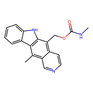 5-(Hydroxymethyl)-11-methyl-6H-pyrido(4,3-b)carbazole N-methylcarbamate structure
