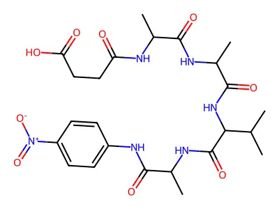 N-Succinyl-Ala-Ala-Val-Ala p-nitroanilide structure