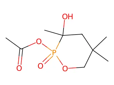 2-(Acetyloxy)-3-hydroxy-3,5,5-trimethyl-1,2lambda~5~-oxaphosphinan-2-one structure