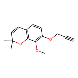 2H-1-Benzopyran, 8-methoxy-2,2-dimethyl-7-(2-propynyloxy)- structure