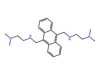 9,10-Anthracenedimethanamine, N,N'-bis(2-(dimethylamino)ethyl)- structure