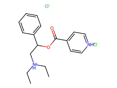 2-(Diethylamino)-1-phenylethyl pyridine-4-carboxylate--hydrogen chloride (1/2) structure