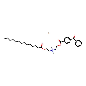 Ethanaminium, 2-((4-benzoylbenzoyl)oxy)-N,N-dimethyl-N-(2-((1-oxotetradecyl)oxy)ethyl)-, bromide structure