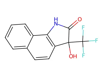 3-Hydroxy-3-(trifluoromethyl)-1H-benzo[g]indol-2(3H)-one structure
