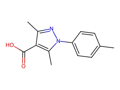 3,5-dimethyl-1-(4-methylphenyl)-1H-pyrazole-4-carboxylic acid structure