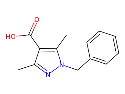 1-Benzyl-3,5-dimethyl-1H-pyrazole-4-carboxylic acid structure