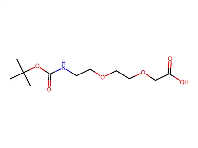 2-[2-(2-{[(Tert-butoxy)carbonyl]amino}ethoxy)ethoxy]acetic acid structure