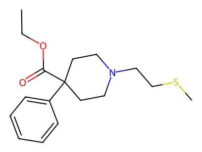 Isonipecotic acid, 1-(2-(methylthio)ethyl)-4-phenyl-, ethyl ester structure