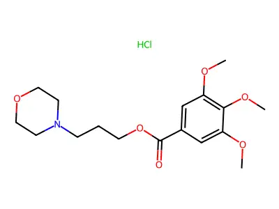 Benzoic acid, 3,4,5-trimethoxy-, 3-morpholinopropyl ester, hydrochloride structure