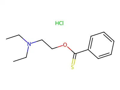 Benzoic acid, thio-, O-2-(diethylamino)ethyl ester, hydrochloride structure
