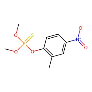 Phosphorothioic acid, O,O-dimethyl O-(4-nitro-o-tolyl) ester structure