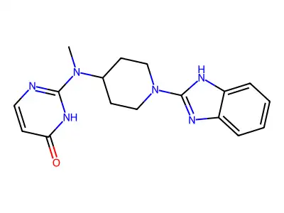 2-((1-(1H-Benzimidazol-2-yl)-4-piperidinyl)methylamino)-4(3H)-pyrimidinone structure