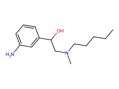Benzyl alcohol, m-amino-alpha-((methylpentylamino)methyl)- structure