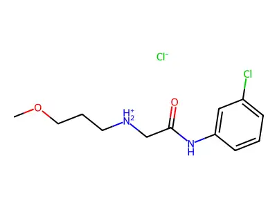 Acetanilide, 3'-chloro-2-((3-methoxypropyl)amino)-, hydrochloride structure