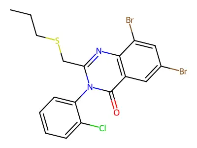 4(3H)-Quinazolinone, 6,8-dibromo-3-(2-chlorophenyl)-2-((propylthio)methyl)- structure