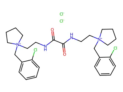 Pyrrolidinium, 1,1'-(oxalylbis(iminoethylene))bis(1-(o-chlorobenzyl)-, dichloride structure