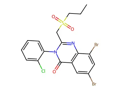 4(3H)-Quinazolinone, 6,8-dibromo-3-(2-chlorophenyl)-2-((propylsulfonyl)methyl)- structure
