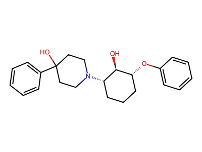 4-Piperidinol, 1-(2-hydroxy-3-phenoxycyclohexyl)-4-phenyl-, (1-alpha,2-beta,3-alpha)- structure