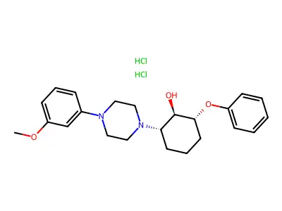 Cyclohexanol, 2-(4-(3-methoxyphenyl)-1-piperazinyl)-6-phenoxy-, dihydrochloride, (1-alpha,2-beta,6-beta)- structure