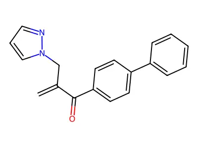 2-Propen-1-one, 1-(1,1'-biphenyl)-4-yl-2-(1H-pyrazol-1-ylmethyl)- structure