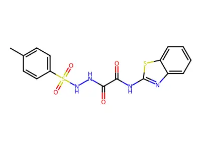 Acetic acid, (2-benzothiazolylamino)oxo-, 2-((4-methylphenyl)sulfonyl)hydrazide structure