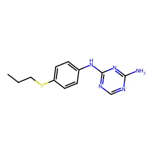N2-(4-(Propylthio)phenyl)-1,3,5-triazine-2,4-diamine structure