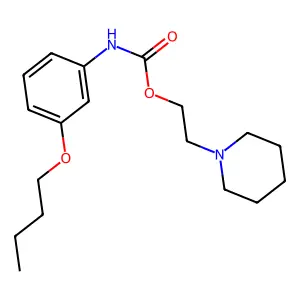 Carbamic acid, (3-butoxyphenyl)-, 2-(1-piperidinyl)ethyl ester structure