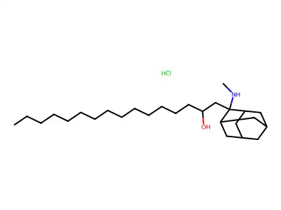 2-(Methylamino)-alpha-tetradecyltricyclo(3.3.1.1(sup 3,7))decane-2-ethanol hydrochloride structure