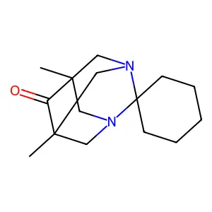 Spiro(cyclohexane-1,2'-(1,3)diazatricyclo(3.3.1.1(sup 3,7))decan)-6'-one, 5',7'-dimethyl- structure