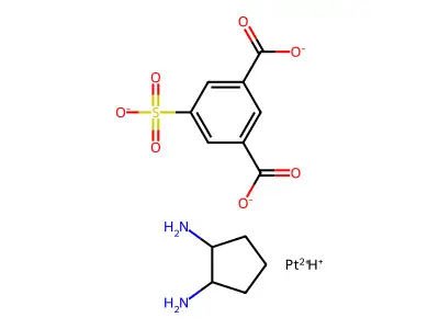 Platinum(2+) 5-sulfobenzene-1,3-dicarboxylate--cyclopentane-1,2-diamine (1/1/1) structure