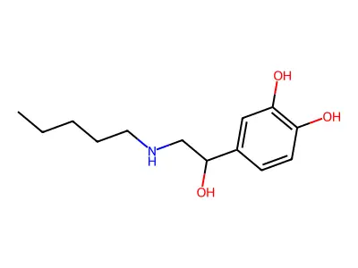 4-(1-Hydroxy-2-(pentylamino)ethyl)benzene-1,2-diol structure