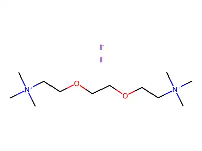 Ammonium, (ethylenebis(oxyethylene))bis(trimethyl-, diiodide structure