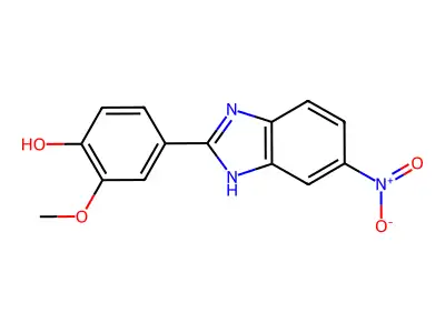 2-Methoxy-4-(6-nitro-1H-benzo[D]imidazol-2-YL)phenol structure