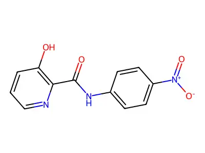 3-hydroxy-N-(4-nitrophenyl)pyridine-2-carboxamide structure