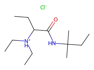 Butyramide, 2-(diethylamino)-N-tert-pentyl-, hydrochloride structure