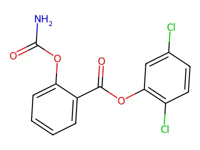 Benzoic acid, 2-((aminocarbonyl)oxy)-, 2,5-dichlorophenyl ester structure