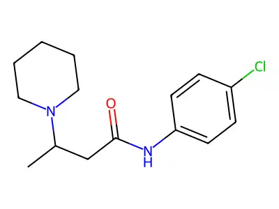 1-Piperidinepropionanilide, 4'-chloro-beta-methyl- structure