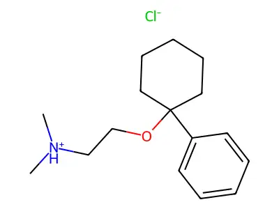 Ethylamine, N,N-dimethyl-2-((1-phenylcyclohexyl)oxy)-, hydrochloride structure