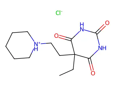 Barbituric acid, 5-ethyl-5-(2-piperidinoethyl)-, hydrochloride structure