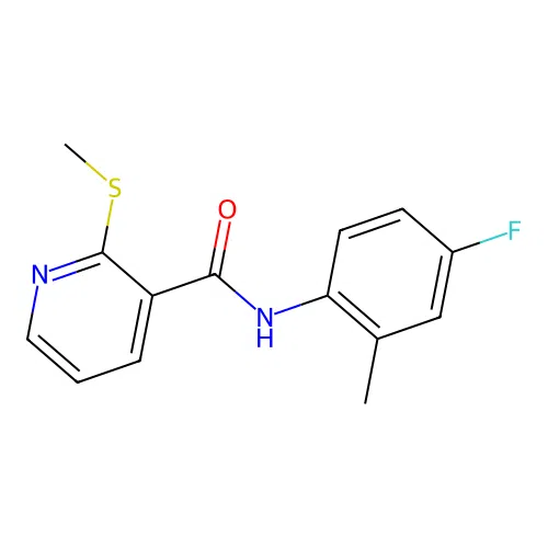 N-(4-fluoro-2-methylphenyl)-2-(methylsulfanyl)pyridine-3-carboxamide structure