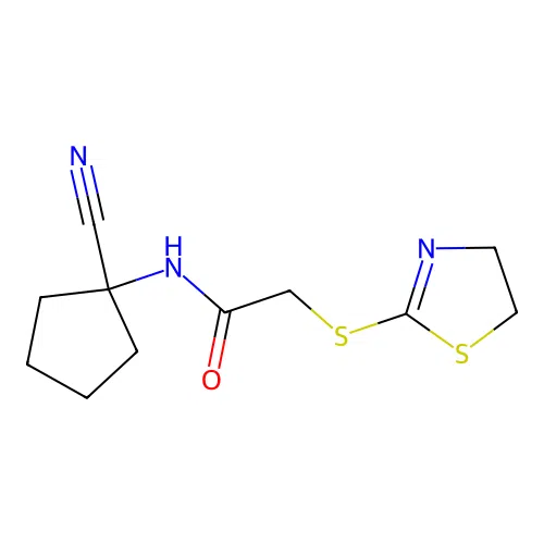 N-(1-cyanocyclopentyl)-2-(4,5-dihydro-1,3-thiazol-2-ylsulfanyl)acetamide structure