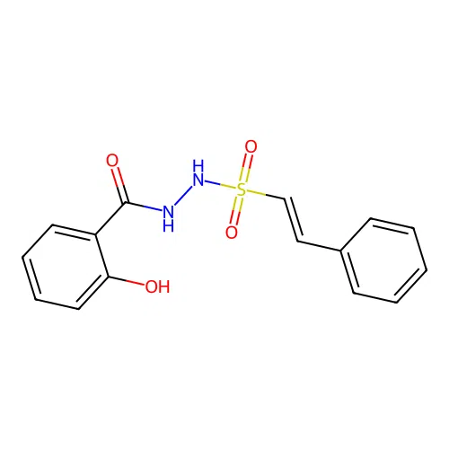 2-hydroxy-N'-(2-phenylethenesulfonyl)benzohydrazide structure