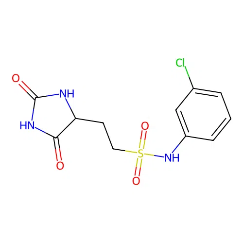 n-(3-Chlorophenyl)-2-(2,5-dioxoimidazolidin-4-yl)ethanesulfonamide structure