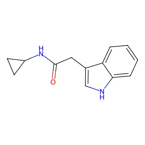 N-cyclopropyl-2-(1H-indol-3-yl)acetamide structure