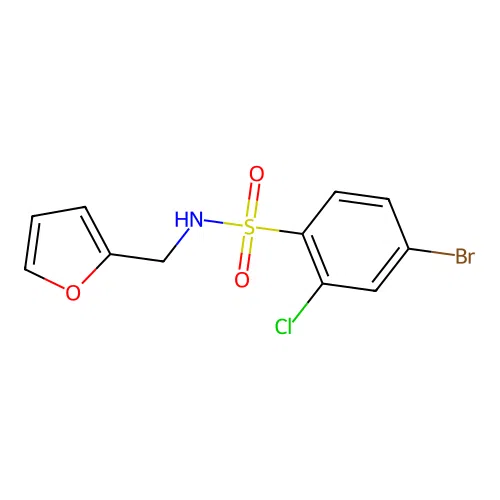 4-bromo-2-chloro-N-(furan-2-ylmethyl)benzenesulfonamide structure