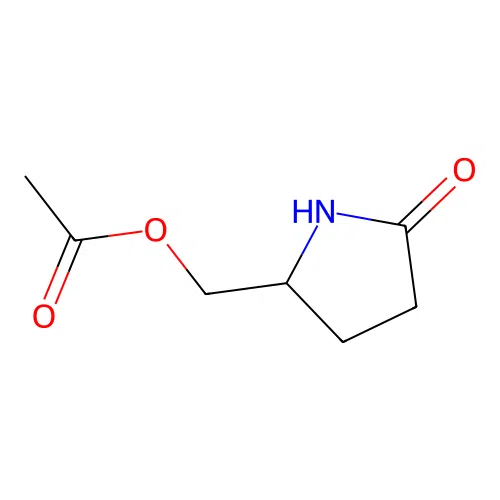 (5-Oxopyrrolidin-2-yl)methyl acetate structure
